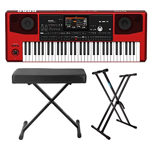 Korg PA700 Red 61 Key Professional Arranger Keyboard Red Bundle With