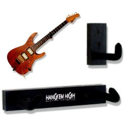 Angled Guitar Wall Hanger Display for Electric and Thin Body Guitars – Black Finish