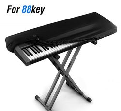 JamBer Stretchable Electronic Piano Keyboard Dust Cover for 88 Key Keyboard, Black