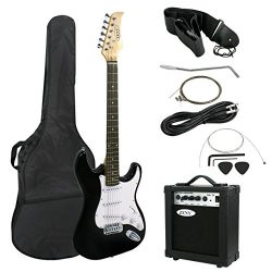 ZENY 39″ Full Size Electric Guitar with Amp, Case and Accessories Pack Beginner Starter Pa ...