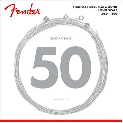 Fender 9050ML Stainless Steel Flatwound Long Scale Electric Bass Guitar Strings – Medium Light