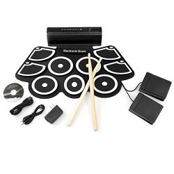 Best Choice Products Roll-Up Foldable Electronic Drum Set w/ USB MIDI, Speakers, Foot Pedals, Dr ...