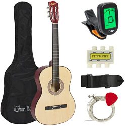 Best Choice Products Beginners 38” Acoustic Guitar with Case, Strap, Digital E-Tuner, and  ...