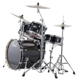Pearl EXX725/C 5-Piece Export Standard Drum Set with Hardware – Jet Black