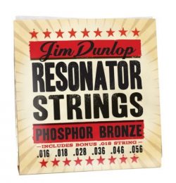 Dunlop DOP1656 Resonator Strings, Phosphor Bronze, Medium, .016–.056, 6 Strings/Set