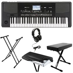 Korg PA300 61-key Arranger Workstation Keyboard Bundle with Knox Double X Stand ,Bench ,Headphon ...