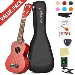 Soprano Ukulele Beginner Pack-21 Inch w/ Gig Bag Fast Learn Songbook Digital Tuner All in One Kit