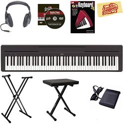 Yamaha P-45 Digital Piano – Black Bundle with Stand, Bench, Headphones, Instructional Book ...