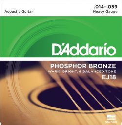 D’Addario EJ18 Phosphor Bronze Acoustic Guitar Strings, Heavy, 14-59