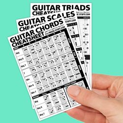 Guitar Cheatsheets Bundle (Chords, Scales, and Triads Cheatsheet 3 Pack • Laminated Pocket Refer ...