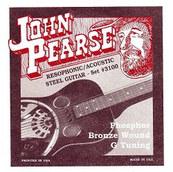 John Pearse JP3100 Resophonic Acoustic Steel Guitar Bronze Wound G Tuning