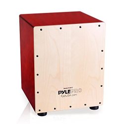 Pyle Snare Style Birch Wood Compact Acoustic Jam Cajon – Wooden Hand Drum Percussion Beat  ...