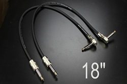 2 Pack 1/4″ Right Angle-Straight Effects Pedal Switcher Cables (18″)