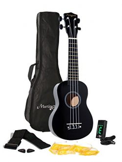 Martin Smith UK-312-BK  Ukulele Starter Kit – Includes lessons, tuner, strap, spare strings and  ...