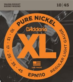 D’Addario EPN110 Pure Nickel Electric Guitar Strings, Regular Light, 10-45