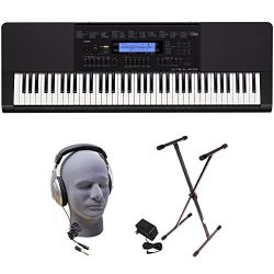 Casio Inc. WK245 PPK 76-Key Premium Portable Keyboard Package with Headphones, Stand and Power S ...