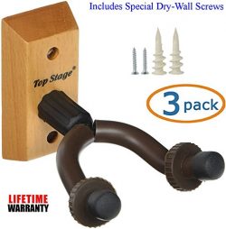 3-PACK Top Stage Acoustic Electric Guitar Hanger Keeper Wall Stand, 3-PACK, JX15-NA