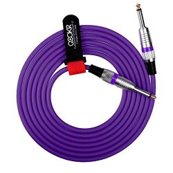 QOOKR 10ft Male to Male Straight 1/4″ TS Color Instrument Cable for Electric Guitar,Bass,K ...