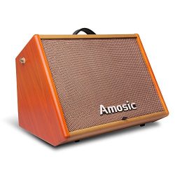 Amosic Guitar Amplifier 25W, Combo Amp Speaker with Free Cable Bundle for Street Performance and ...