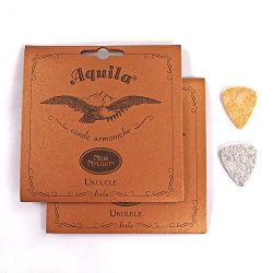 2-Pack Aquila New Nylgut 10U Tenor Ukulele Strings 26 inch Regular High G with 2 Free Felt Picks