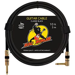 RIG NINJA GUITAR CABLE for Serious Musicians, 10 ft Electric Guitar Amp Cord for a Clean Tone to ...