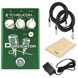 TC Helicon Duplicator Vocal Effects Pedal Bundle w/(2) 20′ XLR Cables, 9V Power Supply, an ...