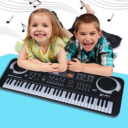 Kids Piano Keyboard 61 Key Multi-Function Portable Electronic Digital Piano with Microphone Elec ...