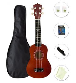 Choies 21″ Soprano Ukulele Four String Guitar Beginner Pack With Gig Bag Tuner Strap Polis ...