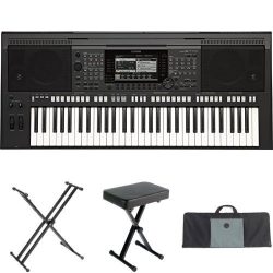 Yamaha PSR-S770 61-Key Arranger Workstation with Yamaha Stand, Bench, and Case