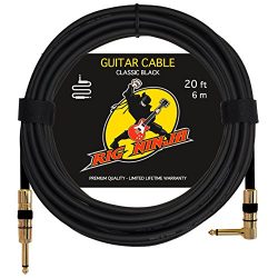 RIG NINJA GUITAR CABLE for Serious Musicians, 20 ft Electric Guitar Amp Cord for a Clean Tone to ...