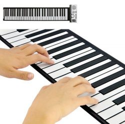 JouerNow RUP001 61 Thickened-Keys Roll Up Piano, Multifunctional Electronic Digital Synthesizer, ...