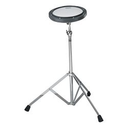 Remo RT-0010-ST 10″ Gray Tunable Practice Pad with Ambassador Coated Drumhead and ST-1000- ...