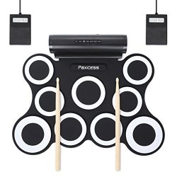 Electronic Drum Set, 9 Pads Electric Drum Set with Headphone Jack, Built in Speaker and Battery, ...