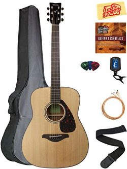 Yamaha FG800 Acoustic Guitar – Natural Bundle with Gig Bag, Tuner, Strings, Strap, Picks,  ...