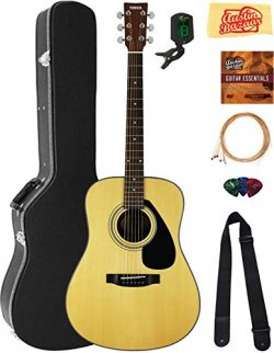 Yamaha F325D Dreadnought Acoustic Guitar Bundle with Hard Case, Tuner, Strings, Strap, Picks, Au ...