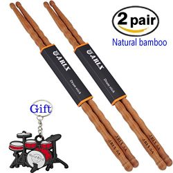 Sound harbor Drum sticks Natural Bamboo Drumsticks 5A B (2 Pair Bamboo)