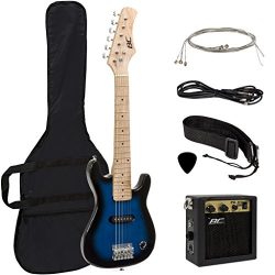 Best Choice Products Electric Guitar Kids 30″ Blue Guitar W/ Amp, Case, Strap (Blue)