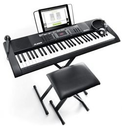 Alesis Melody 61 MKII Beginner Bundle | 61-Key Portable Keyboard with Stand, Bench, Headphones,  ...