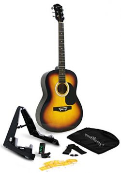 Martin Smith W-101-SB-PK Acoustic Guitar Super Kit with Stand, Natural, Sunburst