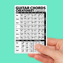 Guitar Chords Cheatsheet Laminated Pocket Reference 4″x6″  Best Music Stuff