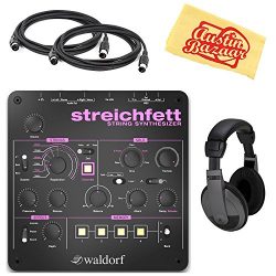 Waldorf Streichfett String Synthesizer Bundle with Headphones, MIDI Cable, and Austin Bazaar Pol ...