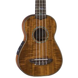 Luna High Tide Koa Acoustic/Electric Soprano Ukulele with Preamp & Gig Bag, Satin Natural