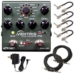 Source Audio SA262 Ventris Dual Reverb Pedal Bundle with 4 MXR Patch Cables, 2 Instrument Cables ...