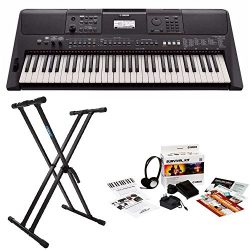 Yamaha PSRE463 61-key high-level Portable Keyboard with Knox Double X Stand and Survival Kit