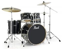 Pearl Export Lacquer EXL725S/C248 5-Piece New Fusion Drum Set with Hardware, Black Smoke