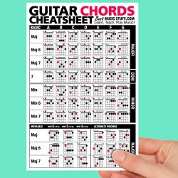 Guitar Chords Cheatsheet Laminated Pocket Reference • Best Music Stuff (LARGE – 6-in x 9-in)