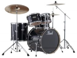 Pearl EXX725S/C 5-Piece Export New Fusion Drum Set with Hardware – Jet Black