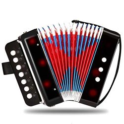 Children Musical Toy Instrument – 7 Keys 2 Bass Kid’s Toy Accordion Rhythm Band Toy  ...