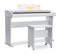 Artesia FUN-1 61-Key Childrens Digital Piano with Bench and Headphones – White