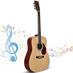 Beginner Guitar, Lico 41 Inch Acoustic Guitar Starter Pack with Gig Bag, Tuner, Strings, Strap,  ...